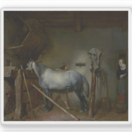 Gerard ter Borch - Paardenstal Sticker