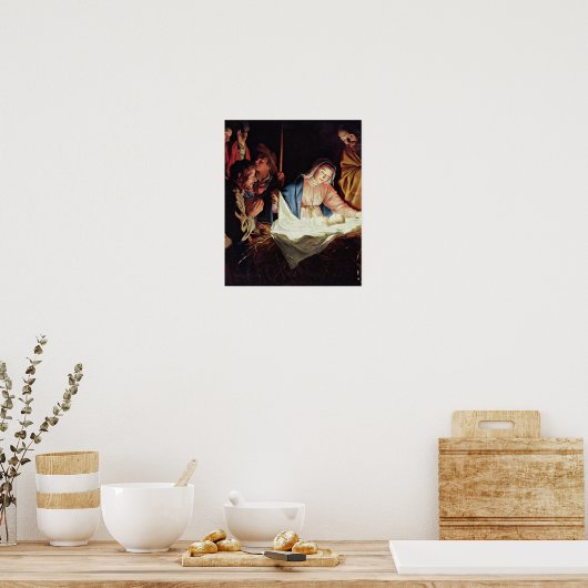 Gerard van Honthorst - Adoration of the Shepherd Poster (Keuken)