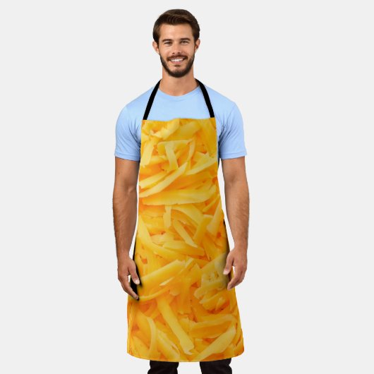 geraspte cheddar-uitzicht bovenaan schort (Gedragen)