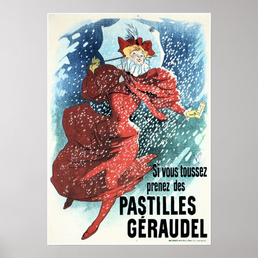 GERAUDEL PASTILLES Jules Cheret Paris Art Nouveau Poster (Voorkant)