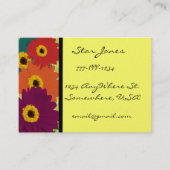 Gerber Daisies Plum Oranje Blauwgroen Red & Limoen Visitekaartje (Voorkant)