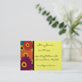Gerber Daisies Plum Oranje Blauwgroen Red & Limoen Visitekaartje (Staand voorkant)