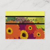 Gerber Daisies Plum Oranje Blauwgroen Red & Limoen Visitekaartje (Achterkant)