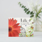 Gerber Daisy Bird Cage Flower Swirl Number Kaart (Staand voorkant)