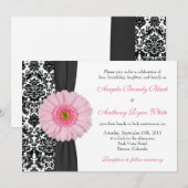 Gerber Daisy Bleek roze zwart-wit rond huwelijk Kaart (Voorkant / Achterkant)