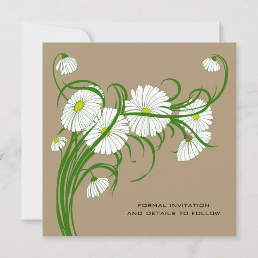  Gerber Daisy bloemen die de datum bewaren Save The Date (Achterkant)