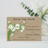Gerber Daisy bloemen die de datum bewaren Save The Date (Staand voorkant)