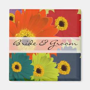 Gerber Daisy bruiloft stickers of aanpassen Magneet