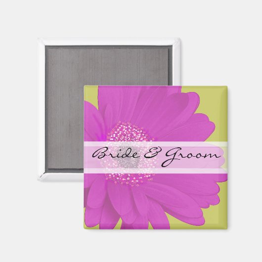 Gerber Daisy bruiloft stickers of aanpassen Magneet (Voorkant / Achterkant)