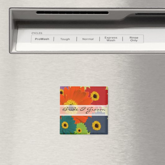 Gerber Daisy bruiloft stickers of aanpassen Magneet (Insitu (Vaatwasser))