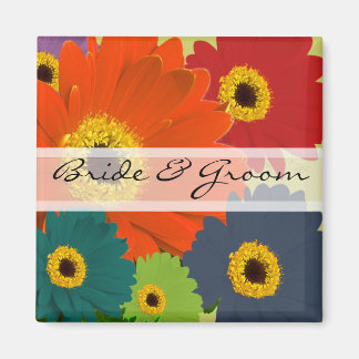 Gerber Daisy bruiloft stickers of aanpassen Magneet