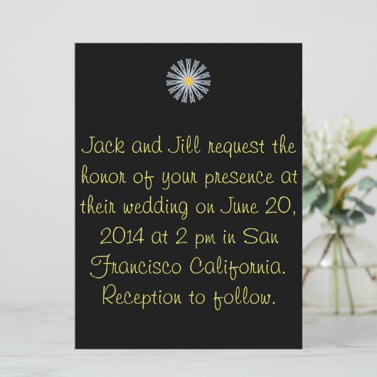 Gerber Daisy bruiloft uitnodiging (Staand voorkant)