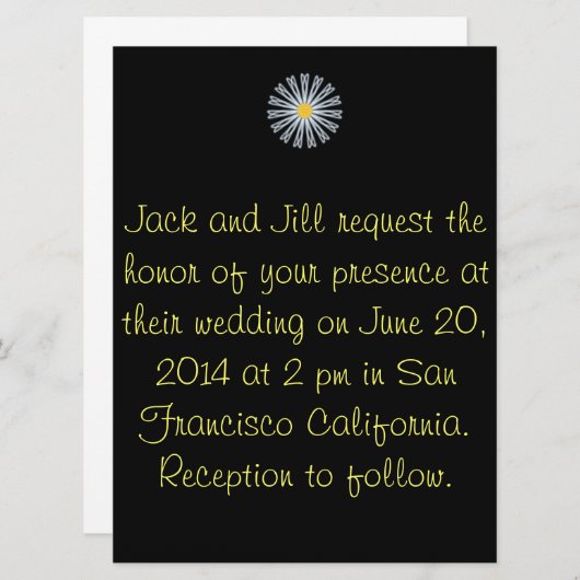 Gerber Daisy bruiloft uitnodiging (Voorkant / Achterkant)