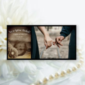 Gerber Daisy en Hoefijzer Western Sepia Wedding Save The Date