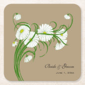 Gerber Daisy Flowers Bruiloft Kartonnen Onderzetters (Voorkant)