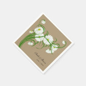 Gerber Daisy Flowers Bruiloft Servet (Hoek)