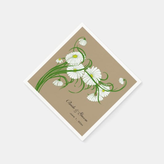 Gerber Daisy Flowers Bruiloft Servet (Hoek)