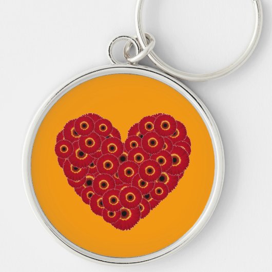 Gerber Daisy Heart Sleutelhanger (Voorkant)