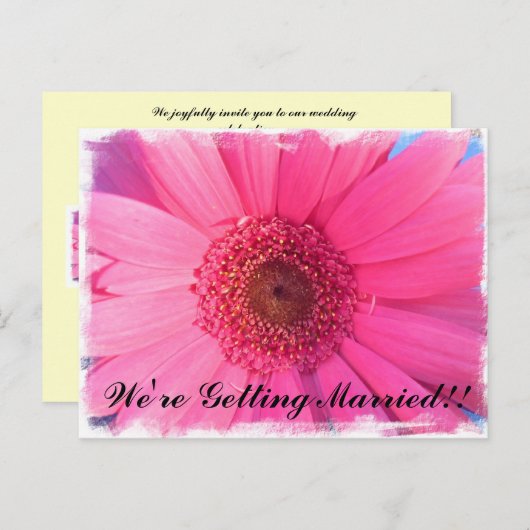 Gerber Daisy Invitation Uitnodiging Briefkaart (Voorkant / Achterkant)