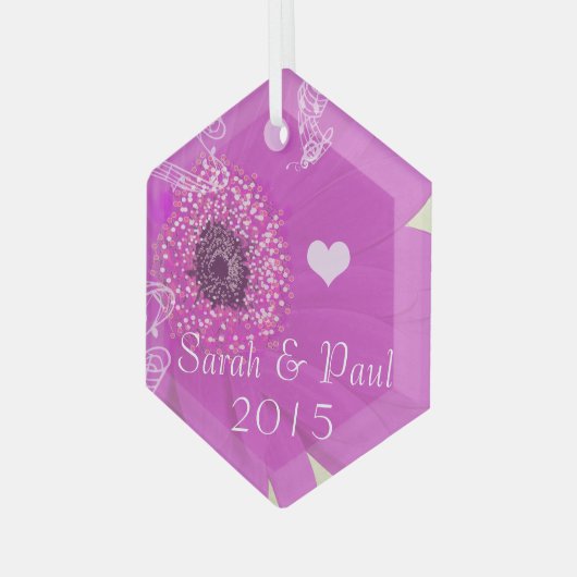 Gerber Daisy kerstversiering Glas Ornament (Voorkant links)