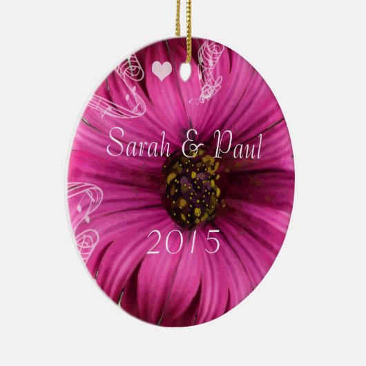 Gerber Daisy kerstversiering Keramisch Ornament (Rechts)
