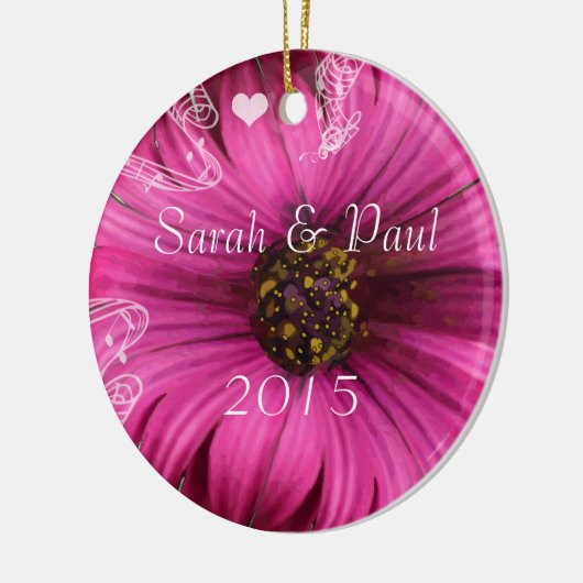 Gerber Daisy kerstversiering Keramisch Ornament (Links)
