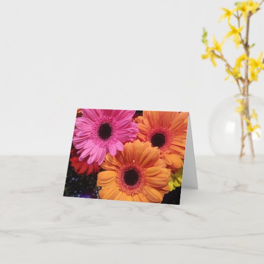 Gerber daisy oranje roze bloem notecard kaart (Gele Bloem)