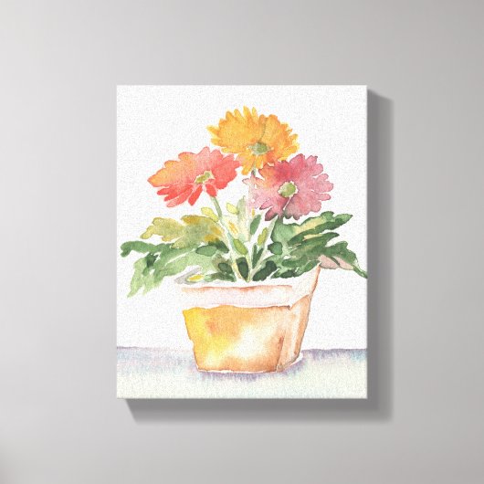 Gerber Daisy Painting Canvas Afdruk (Voorkant)
