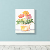 Gerber Daisy Painting Canvas Afdruk (Insitu (Houten vloer))