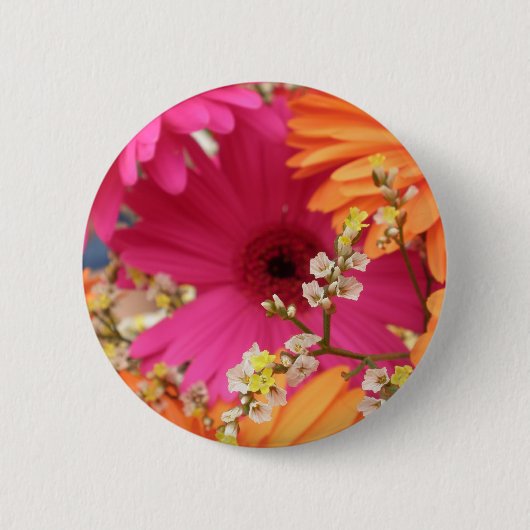 Gerber Daisy Ronde Button 5,7 Cm (Voorkant)