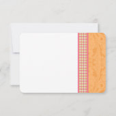 Gerber Daisy Roze Sinaasappel Plaid Wedding RSVP R (Achterkant)