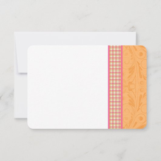 Gerber Daisy Roze Sinaasappel Plaid Wedding RSVP R (Achterkant)