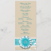 Gerber Daisy Scroll 1 Wedding Program blauwgroen Programmakaart (Achterkant)