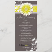 Gerber Daisy Scroll 1 Wedding Program yellow Programmakaart (Voorkant)