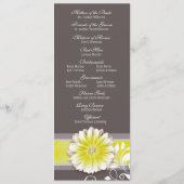 Gerber Daisy Scroll 1 Wedding Program yellow Programmakaart (Achterkant)
