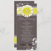 Gerber Daisy Scroll 1 Wedding Program yellow Programmakaart (Voorkant / Achterkant)