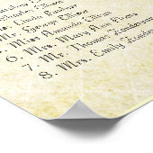 Gerber Daisy Seating Chart 10 Tables Poster (Hoek)