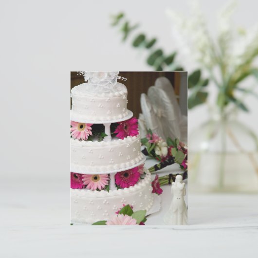 Gerber Daisy Trouwtaart Briefkaart (Staand voorkant)