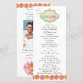 Gerber Daisy Voeg je foto toe Trouwprogramma Programmakaart (Voorkant / Achterkant)