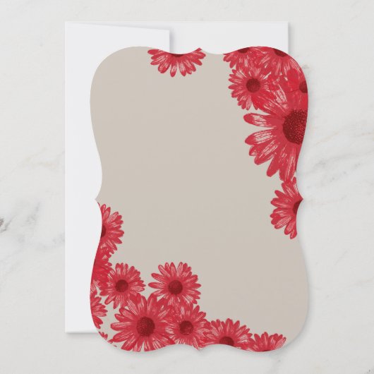 Gerber Daisy Wedding Invitations Kaart (Achterkant)