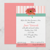 Gerber Daisy Wedding Shower Uitnodiging (Voorkant / Achterkant)