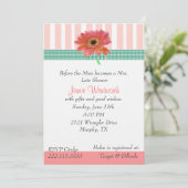 Gerber Daisy Wedding Shower Uitnodiging (Staand voorkant)