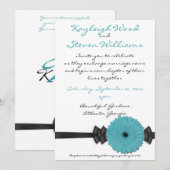 Gerber Daisy Wedding Uitnodiging (Voorkant / Achterkant)