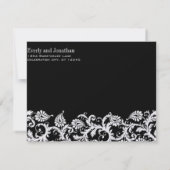 Gerber Fuchsia & Grey Paisley Save the Date (Achterkant)