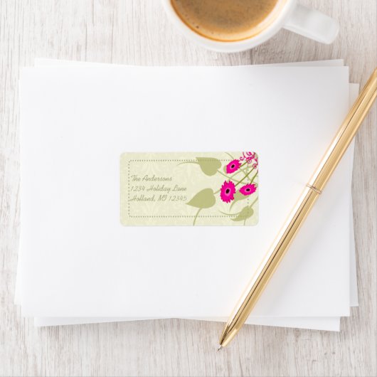 Gerber Olive Swirl Whimsical Return Address Labels (Insitu)