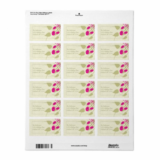 Gerber Olive Swirl Whimsical Return Address Labels (Full Sheet)