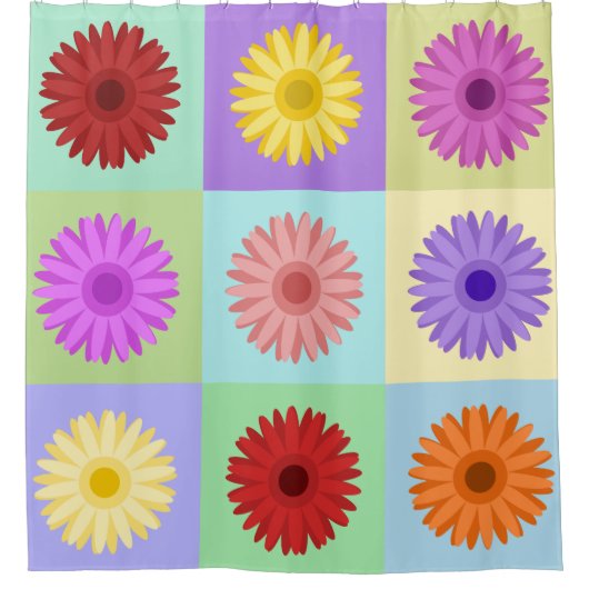 Gerbera 3x3 Daisy Design Douchegordijn (Voorkant)