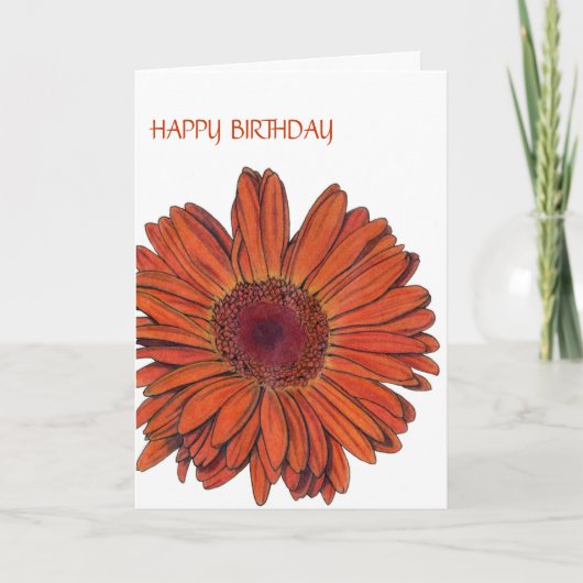 Gerbera Birthday Kaart (Voorkant)