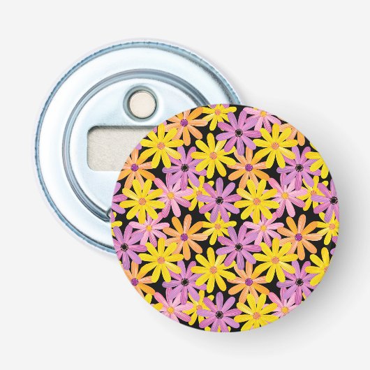 Gerbera-bloesem, achtergrond button flesopener (Voorkant)
