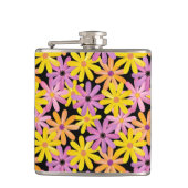 Gerbera-bloesem, achtergrond heupfles (Voorkant)